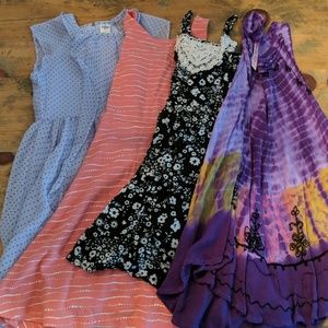 Bundle of 4 little girls sleeveless dresses